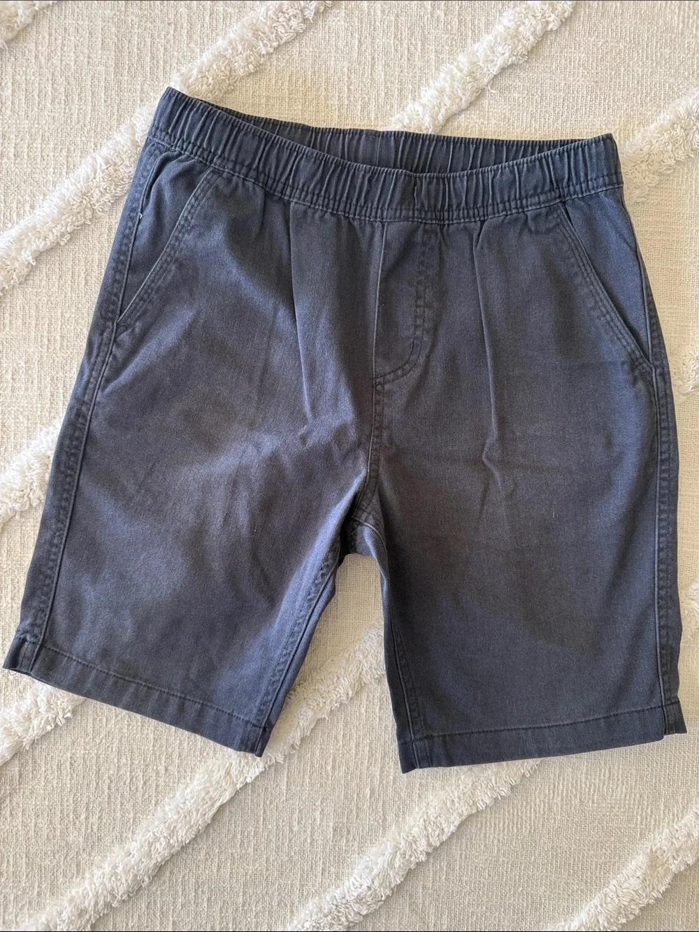 Boy’s Nautical Elastic Waist Casual Shorts - Navy